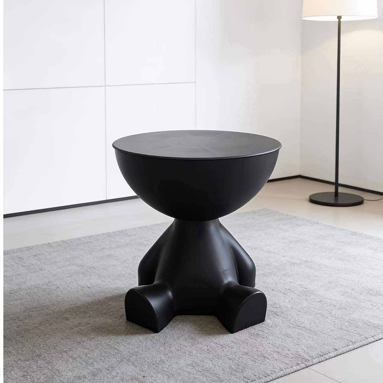 Tavolino A Forma Di Vaso HOMPUS – Comodino In Magnesia Per Interni/Esterni, Grigio 43x35 Cm, Capacità 100kg, Pronto All'Uso - 5
