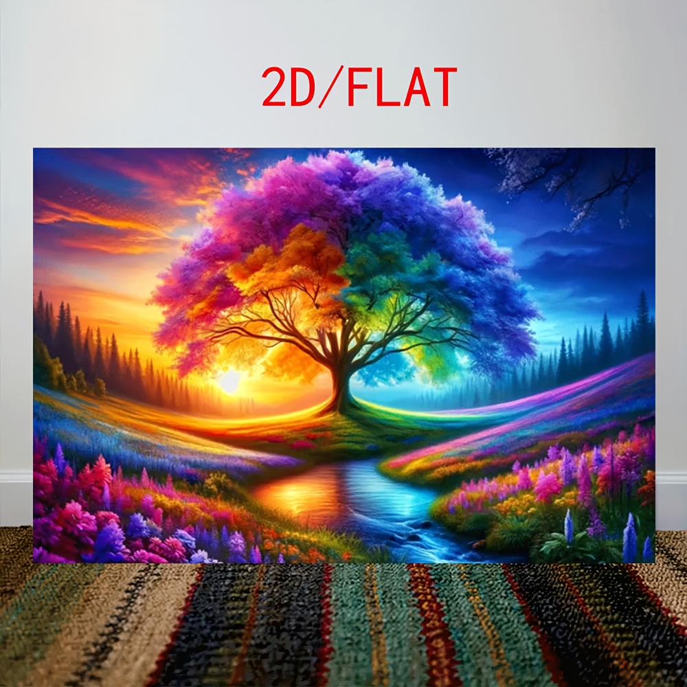 TEMU 2d Flat, 2d Flat, 2d Flat Frameless Canvas Artworks In 2d, Including Printed And Oil Paintings, Murals, And Decorative Pieces For The Home,