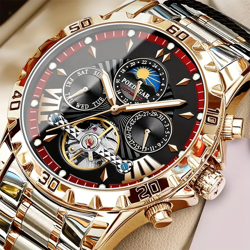 1pc mens luxury automatic mechanical watch stainless 24 hour display with date day function without battery Product details 6