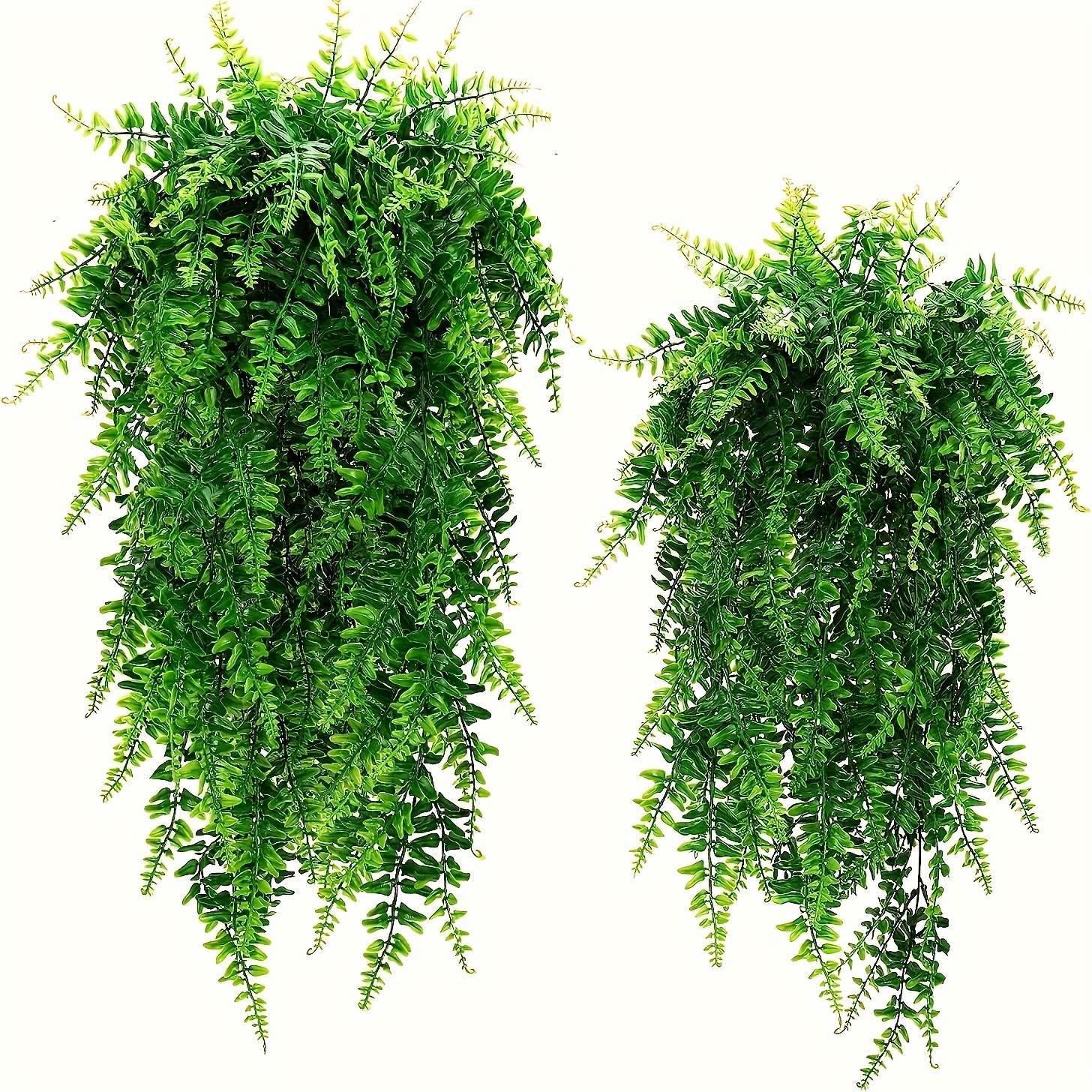 

2pcs Artificial Hanging Ferns - Uv- Ivy Leaves, Vibrant Greenery For Indoor & Outdoor Decor, Ideal For Weddings, Home & Garden Enhancements