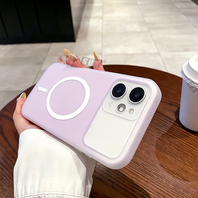 Phone Case: Casing for Honor 600 Pro 5G White Circular Macaron Color Phone Case Frosted Soft Feel 2-in-1 Layered Design Shockproof Protective Cover