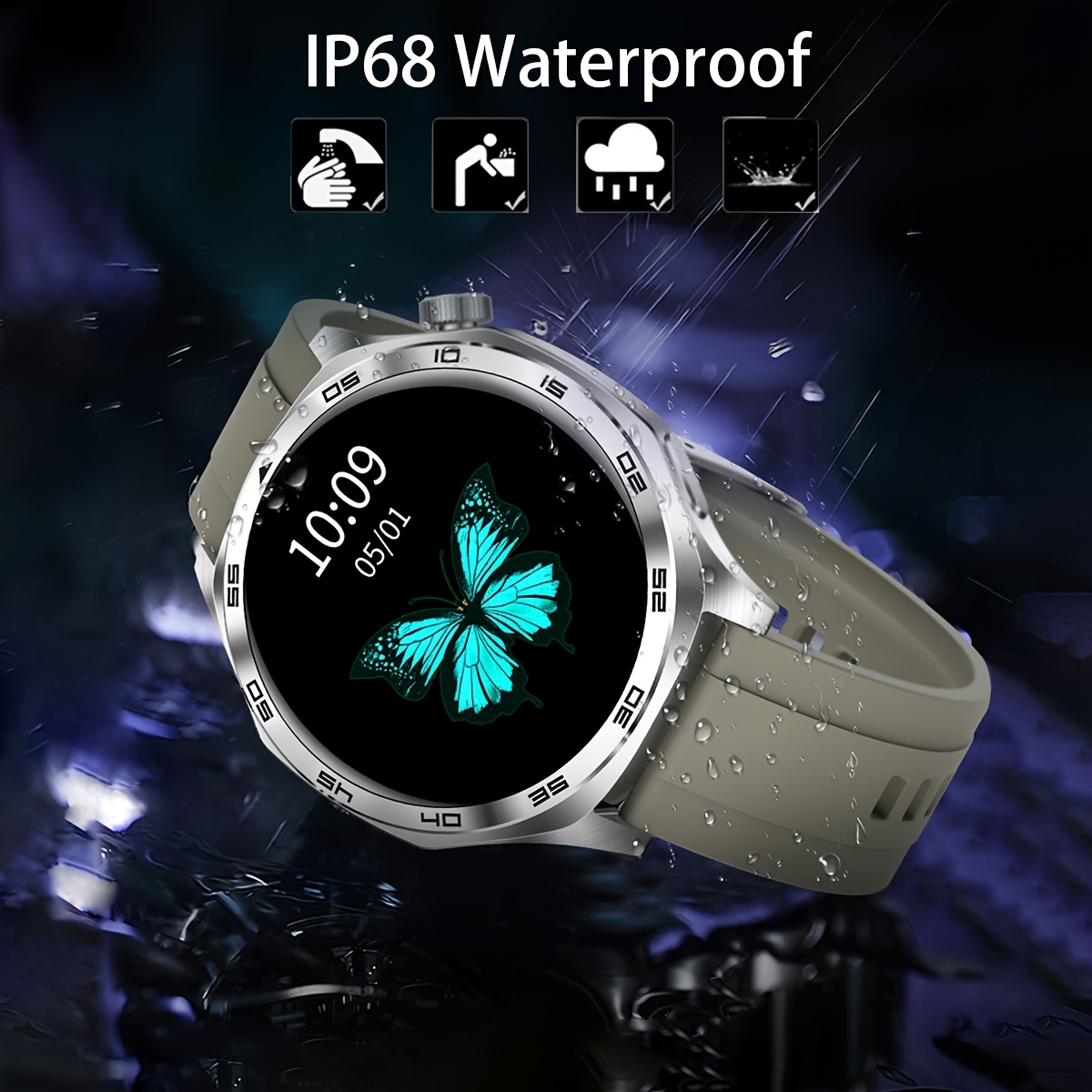 Nouvelle Montre Connectée avec Cadran Rond | Appels sans Fil 5.3, Podomètre, Mesure de Distance, Plus de 100 Modes Sportifs, Multiples Cadres Interchangeables, Chargement USB, Boîtier en Alliage, en Silicone, Convient aux Hommes et aux Femmes