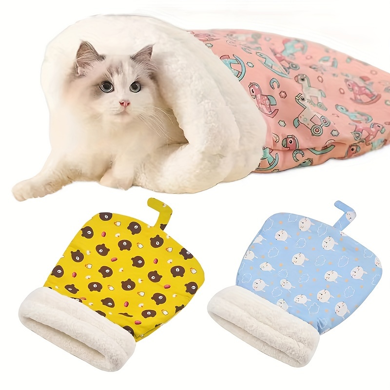 

1pc Polyester Cat Sleeping Bag - Cat Bed 2.5-7kg, Pet , Uncharged Cat Accessories