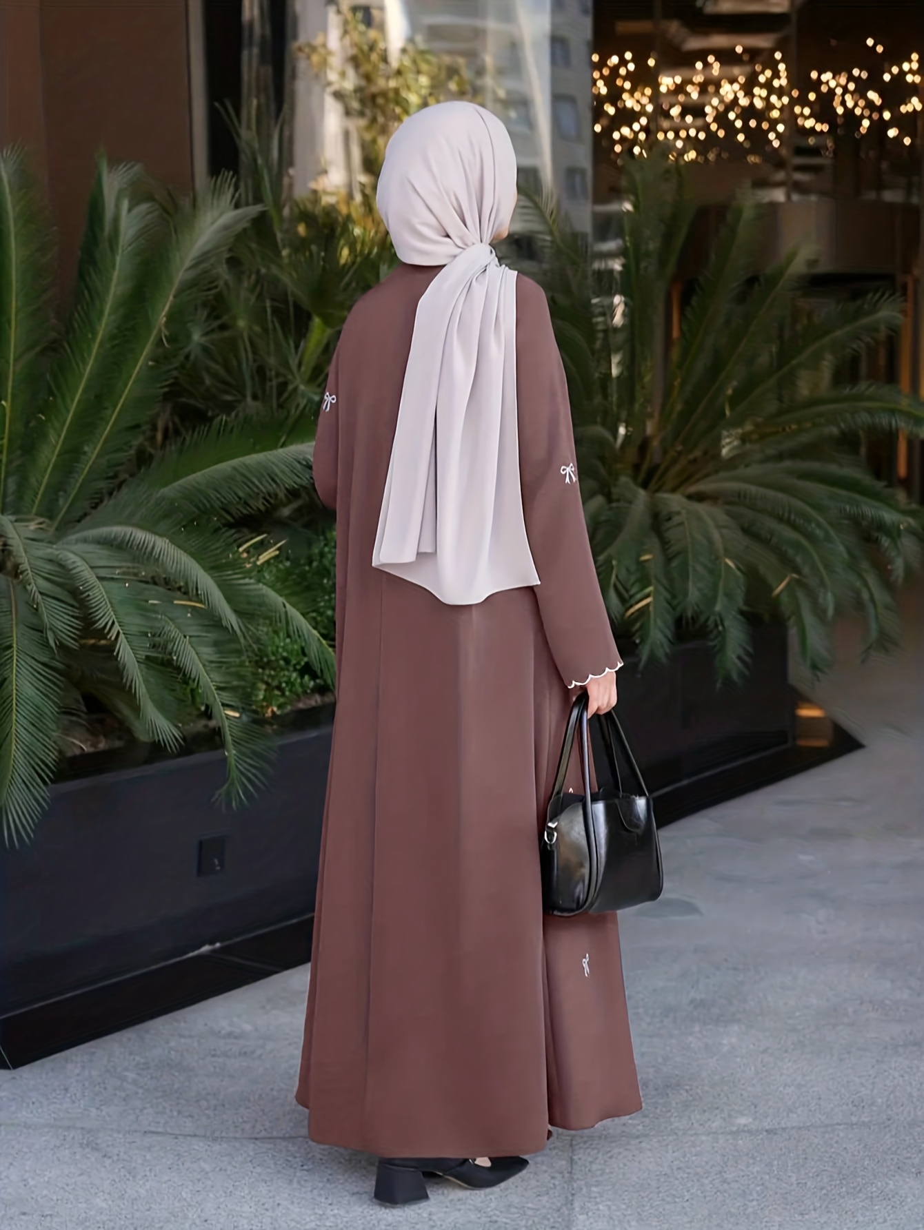 formal night dress for women Middle Eastern Muslim women's Maxi dress robes satin triple hem crysta –  PRINGBUD ISLAMIC CLOTHING