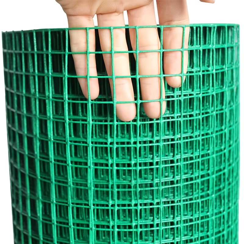 green pvc coated galvanized wire mesh heavy duty garden and chicken coop fence mesh breathable mesh pattern suitable for urban agriculture plant protection and soil aeration poultry fencing durable enclosures protective barriers agricultural