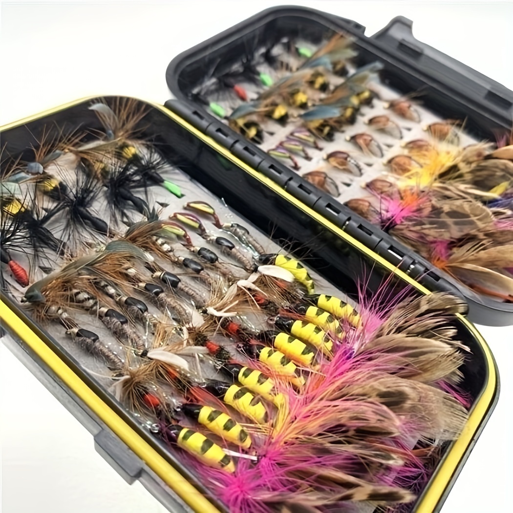 24-114pcs/box Artificial Insect Outdoor Dry/wet Nymph Fly Lure Fishing ...