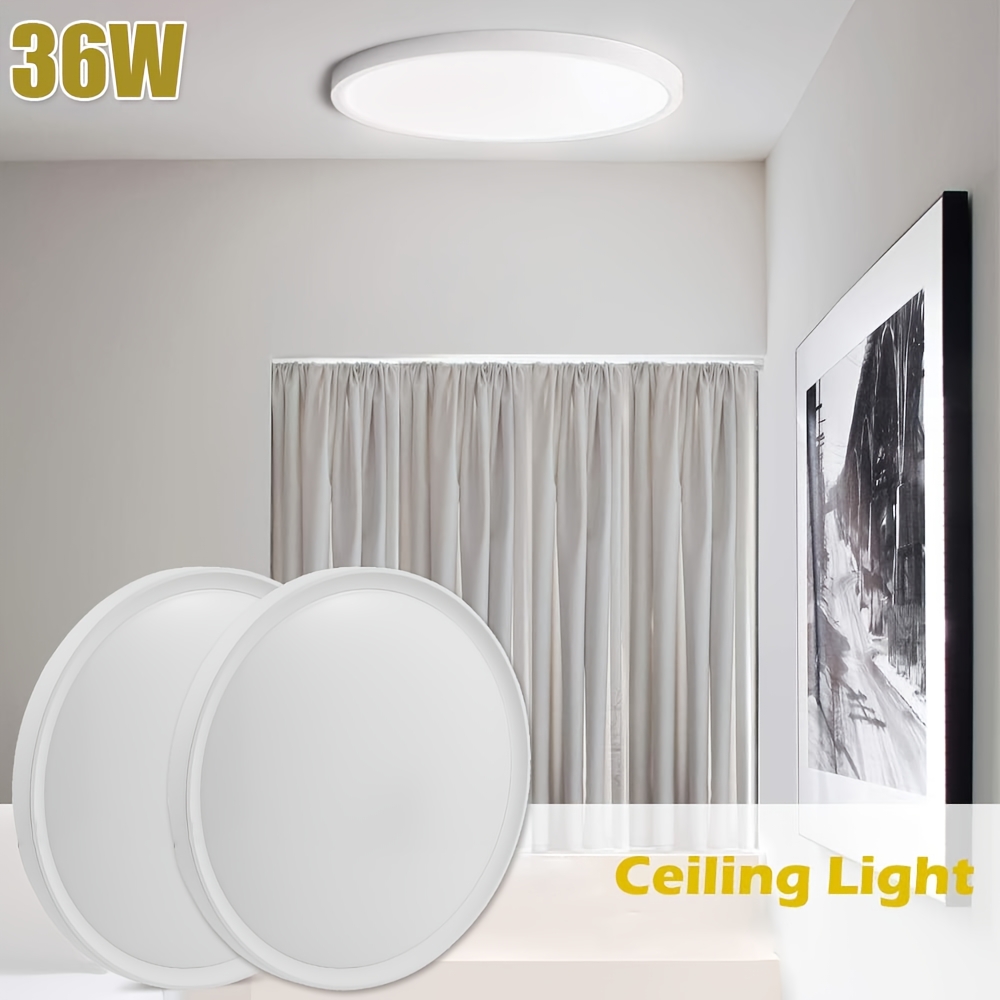 2pcs 36w Led Ceiling Light Cool White Round D365mm Modern Surface Mount Ceiling Lamp For Living Room Hallway Kitchen Bedroom