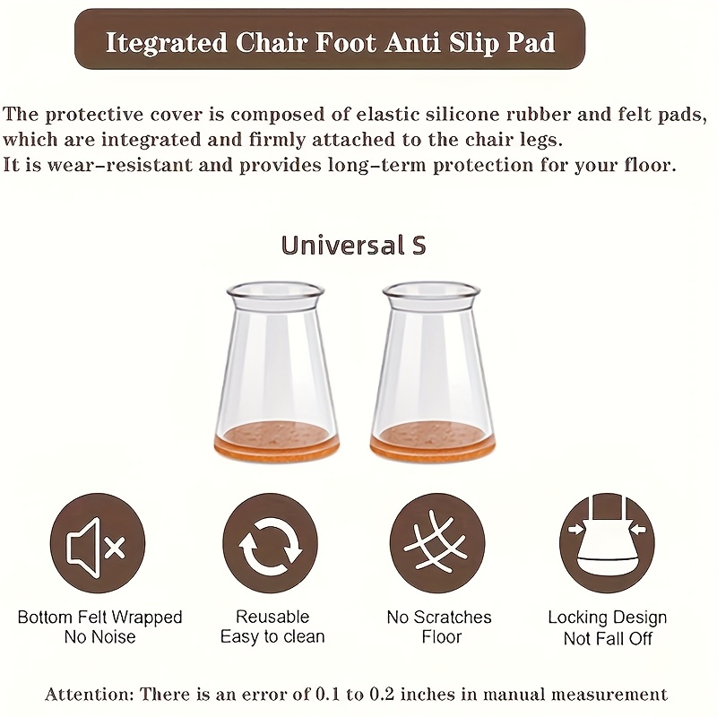 40pcs clear with felt pad floor protector to prevent scratching the floor for home and office use silent sliding chair leg floor protector invisible and beautiful suitable for many types of chair feet Product details 2