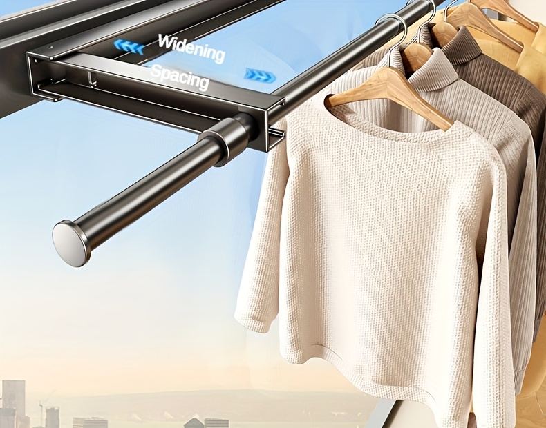 A Wall-Mounted Drying Rack for Home Decoration, Suitable for Balconies And Bathrooms, Features No-Trace Installation, Is Foldable And Retractable, Significantly Increasing The Space for Drying Clothes, Drying Racks