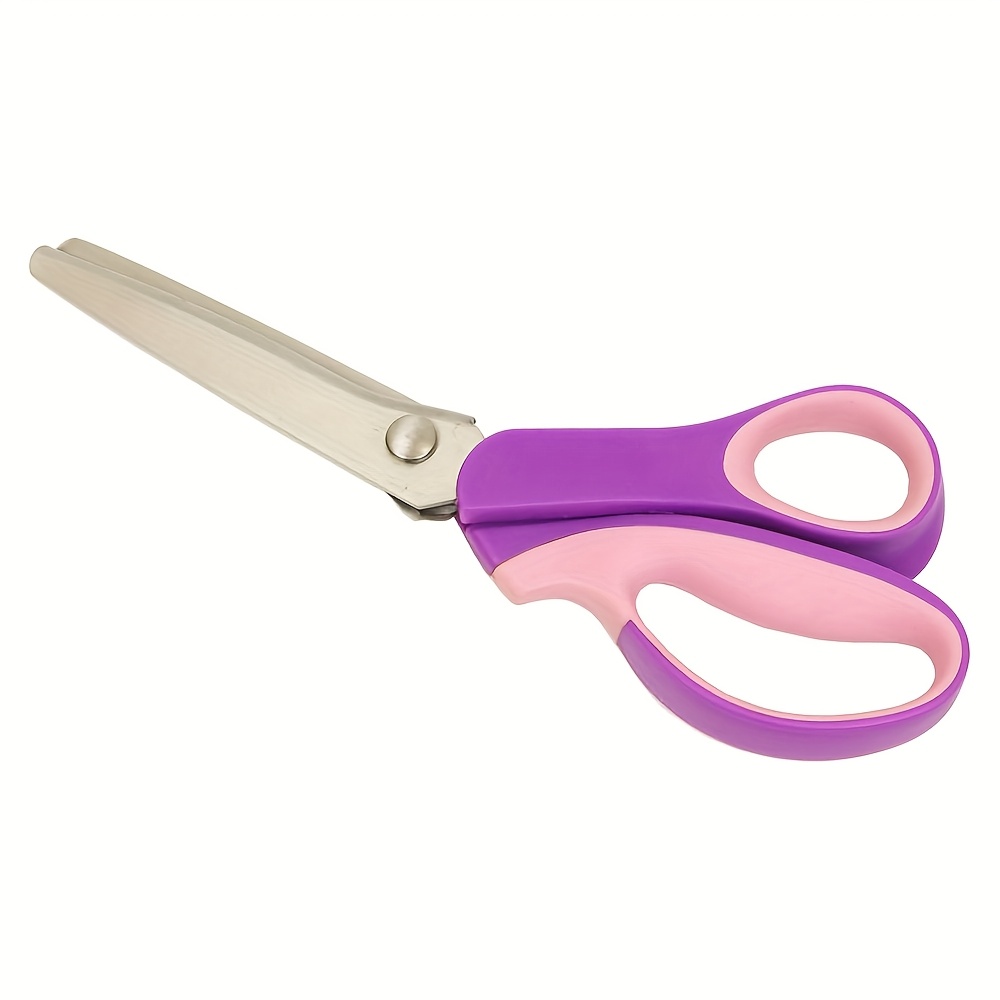 TEMU Pinking Shears For Fabric, Stainless Steel Handled Professional Dressmaking Sewing Scissors Zig Zag Fabric Craft Scissors Scalloped