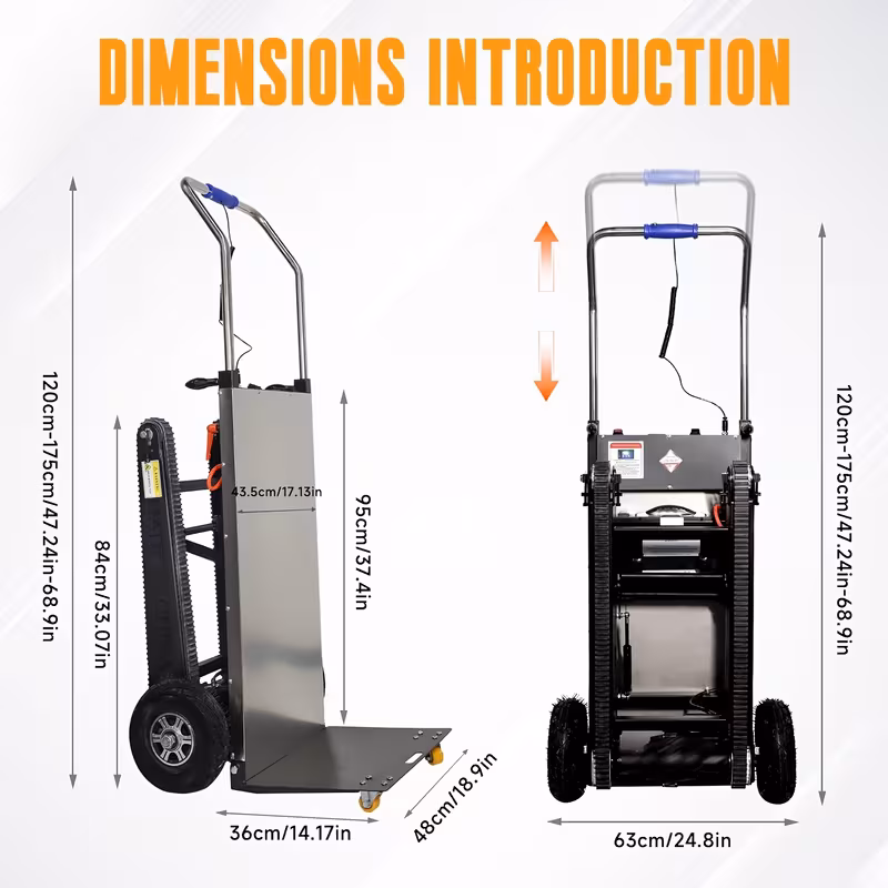 sturdy stair climbing trolley supports up to 900 features 3 folding telescopic handle and portable design ideal for mobile warehouse and business applications Product details 3