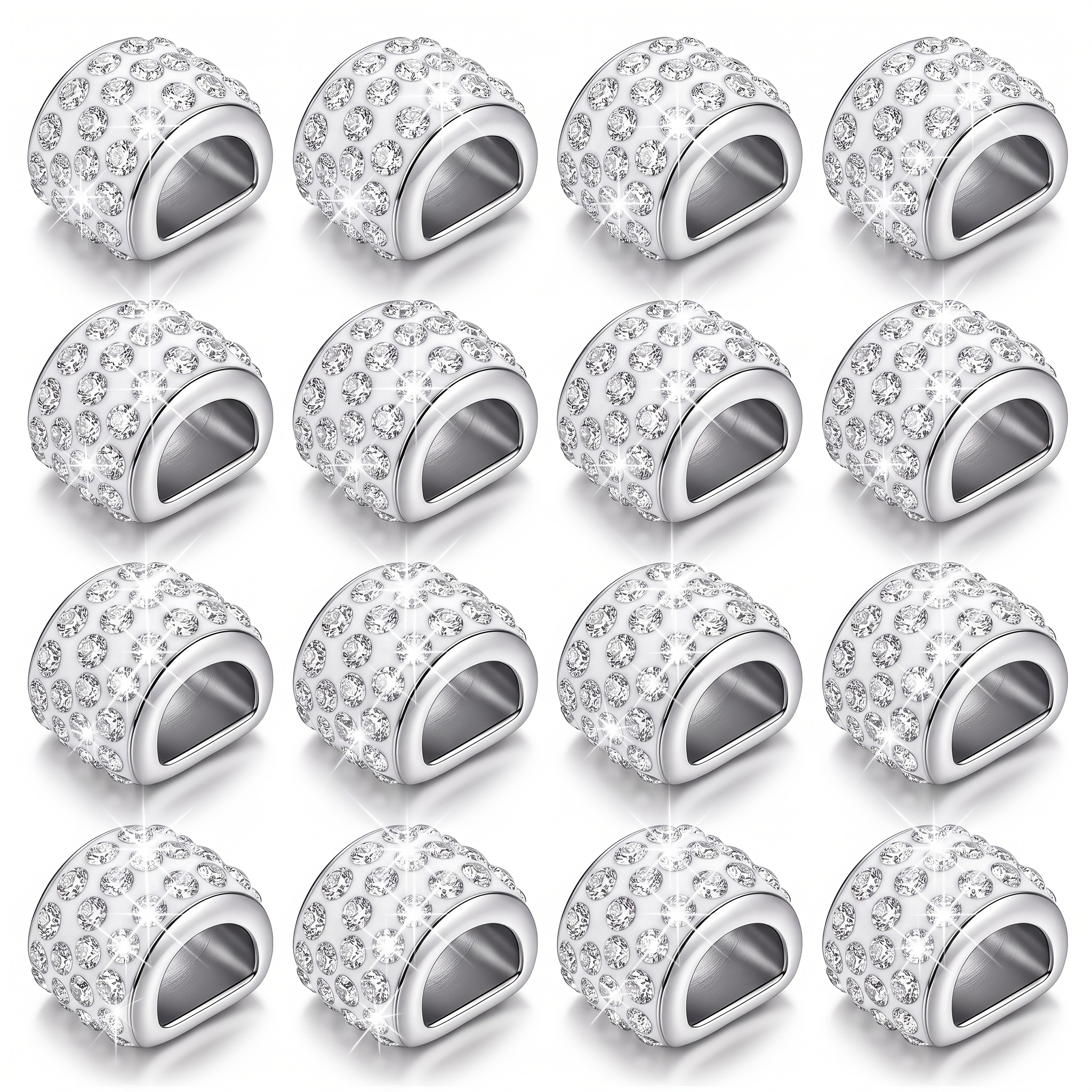 TEMU 16pcs Sparkling Diamond Shoelace Charms Set - Alloy, For Athletic And Canvas Shoes Daily Party Vacation Decor, Without Battery, Christmas Gift