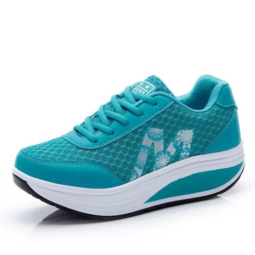 womens rocking sole sneakers with sparkling accent low top breathable mesh upper cushioned sole suitable for walking gym commuting round toe traction for casual athletic hand washable women shoes