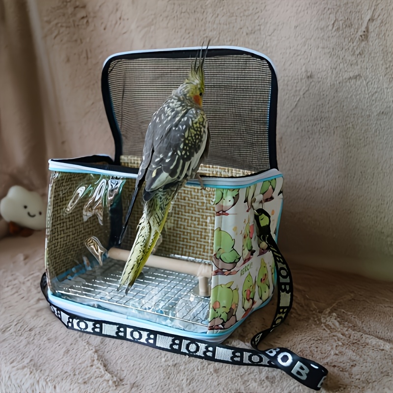 Portable Pet Bag Breathable Anti-Escape, Removable Transparent Body Bag, with Handle And Adjustable Shoulder Strap, Suitable for Parrots, Lizards, Geckos And Other Small Pets, Outdoor Travel Carry Bag, Pet Outing Training Essential