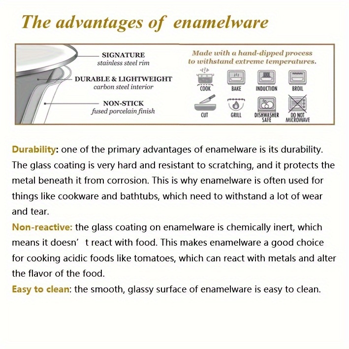 versatile vintage enamel soup stew pot thick   cookware for induction and gas stoves details 4