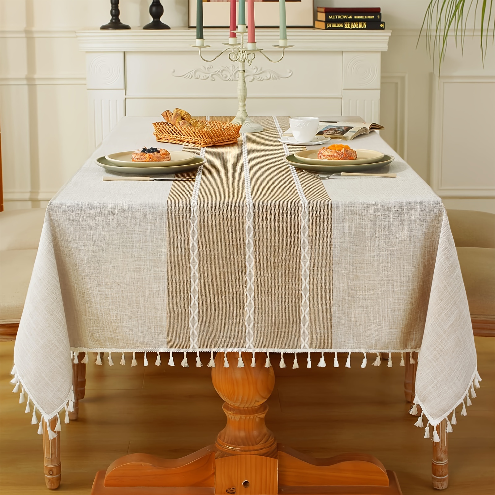 Mantel desechable de plástico para mesa de fiesta, cubierta rectangular de  punto