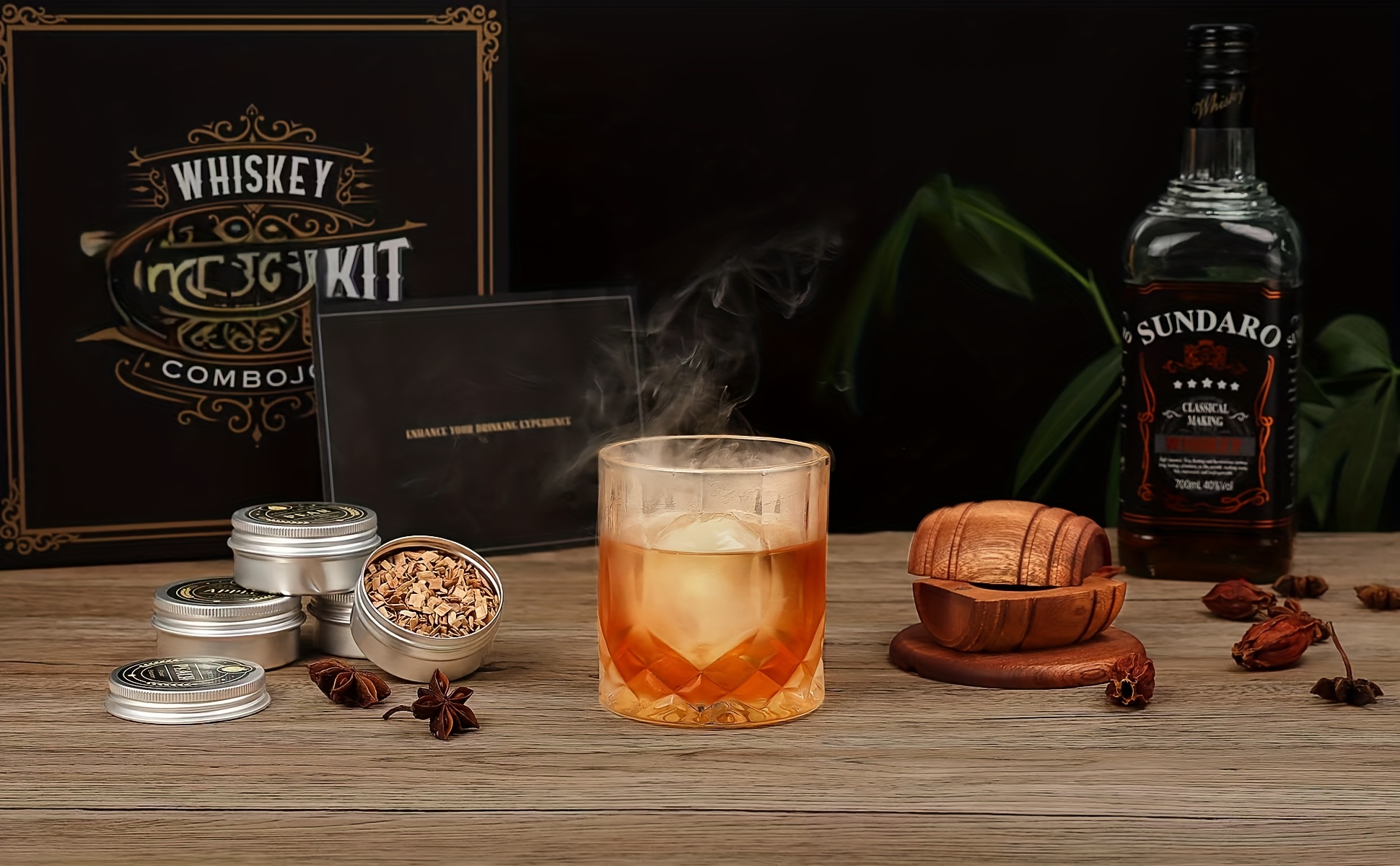 Whiskey Glass and Smoker Kit