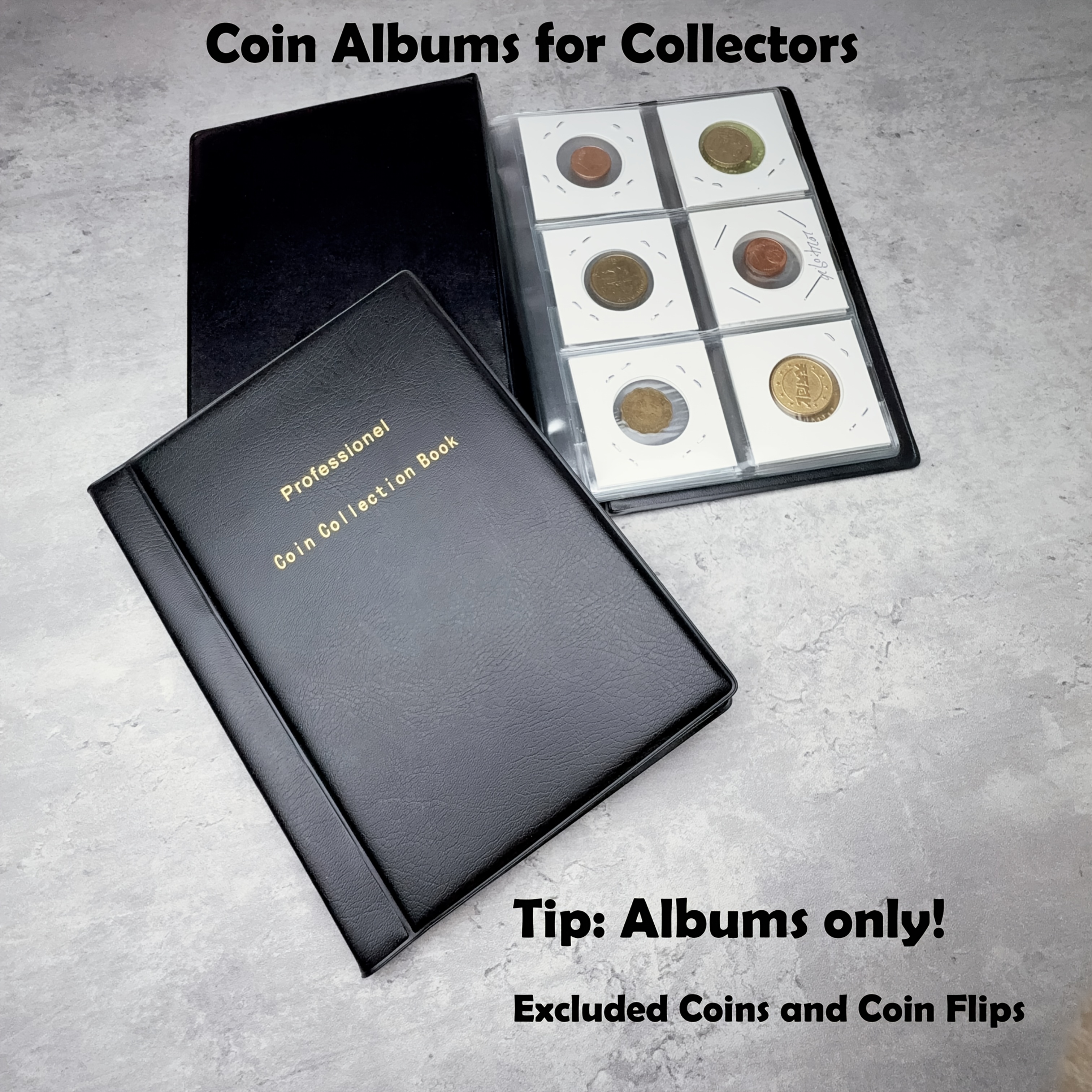 

Album With A Coin Flip Holder For - 60 Pockets For 5.08 X 5.08 Cm Coin Storage, Ideal For Coin Flipping Collections. Perfectly To Use With Stapled Polyester Film Flip Cases To Store Your .