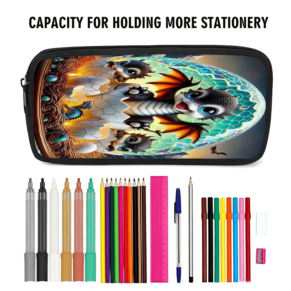 Baby Dragon Zipper Pencil Case for School & Office Use