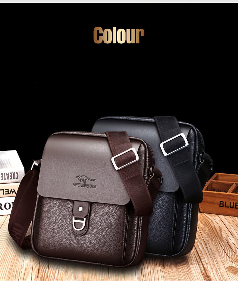Medium Crossbody Tasche Aus Lederoptik – 27x29x8 Cm, Mit Breitem Gurt, Mehreren Fächern, Für Frauen & Männer