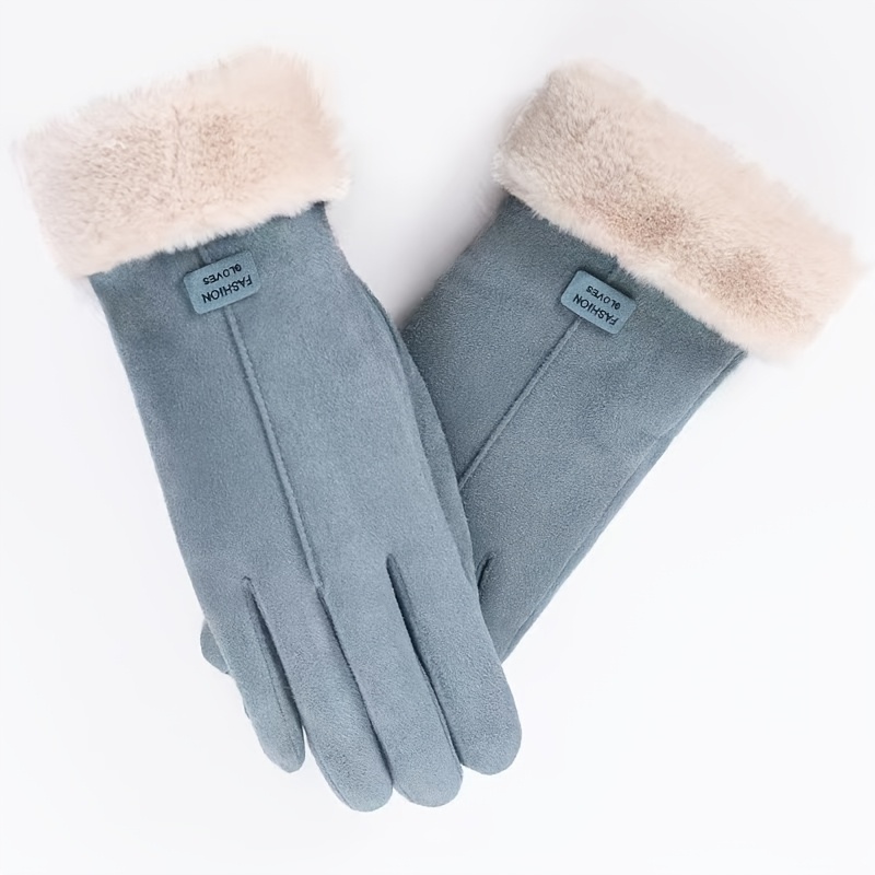 Mainit Na Guwantes Para Sa Kababaihan, Winter Mouth Plus Velvet Na At Tinatablan Ng Hangin Na Touch Screen Cycling Gloves