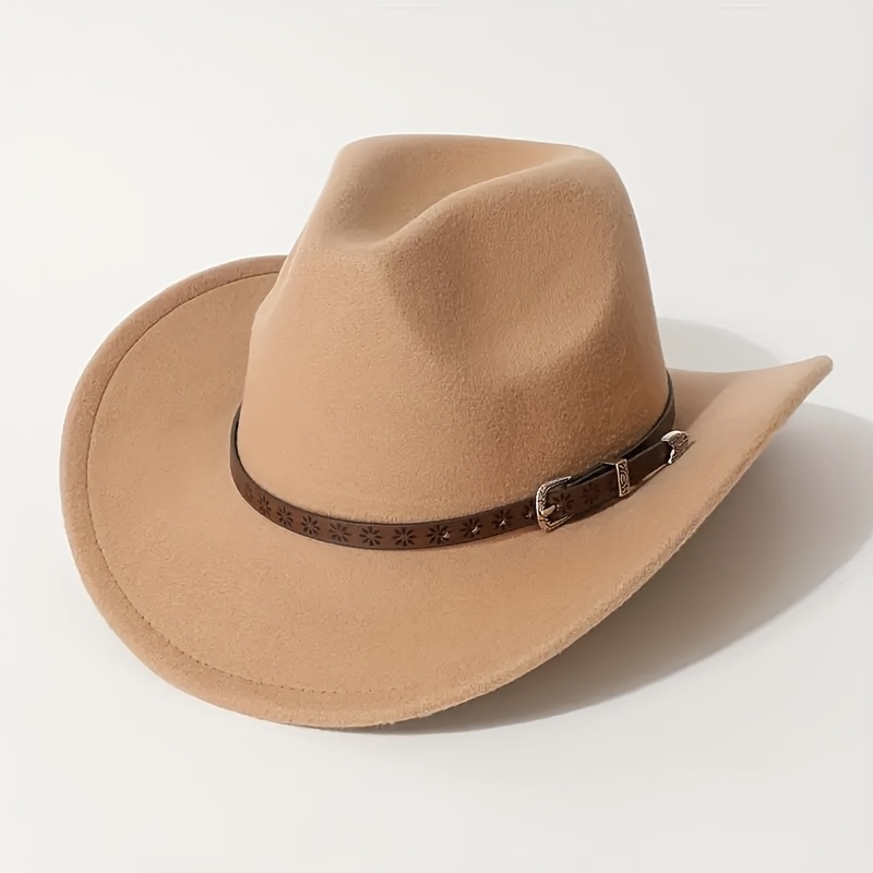 TEMU 1pc Classic European And Wide Brim Western Cowboy Hat, Suitable For Men And Women, Perfect For Riding Horses And Participating In Western Themed
