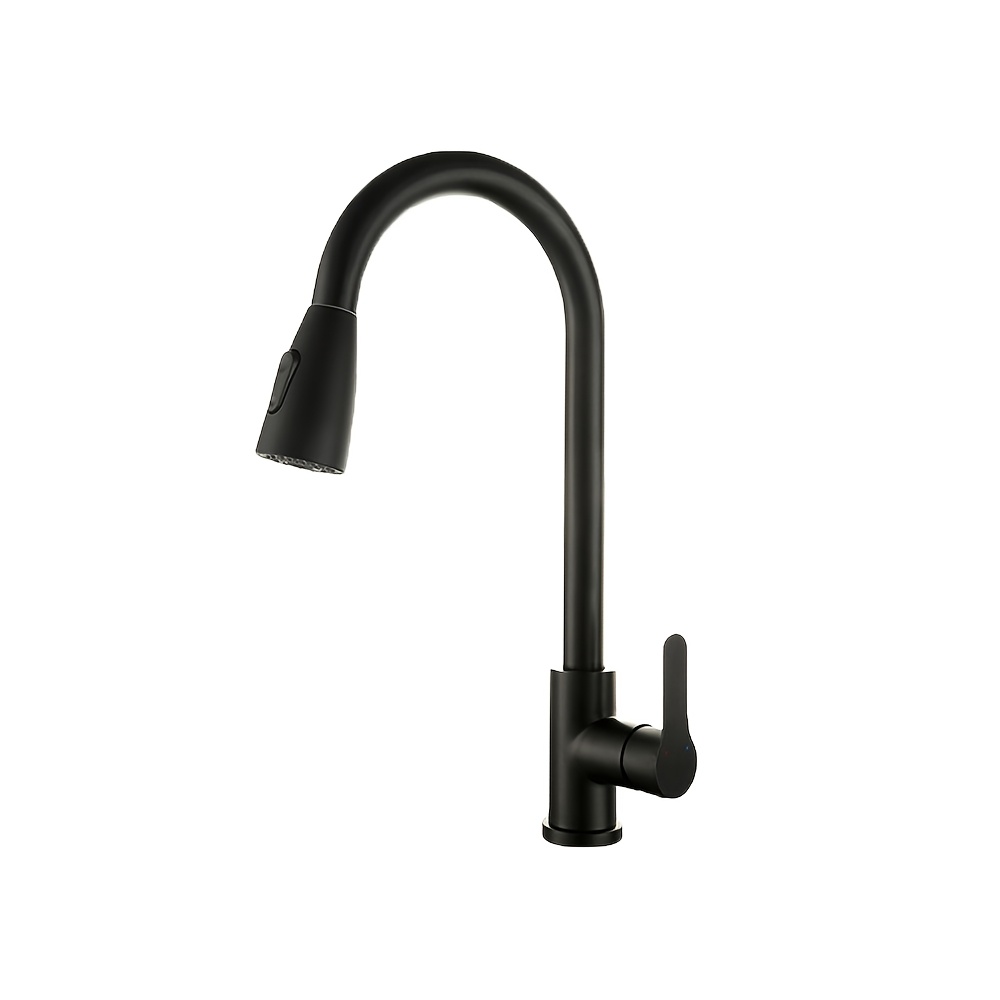 TEMU Stainless Steel Kitchen Faucet, Sink Tap, Kitchen Mixer Tap With 2 Spary , For Home, Black/silvery, Christmas Gifts, 10 To Use, Ideal Gifts For