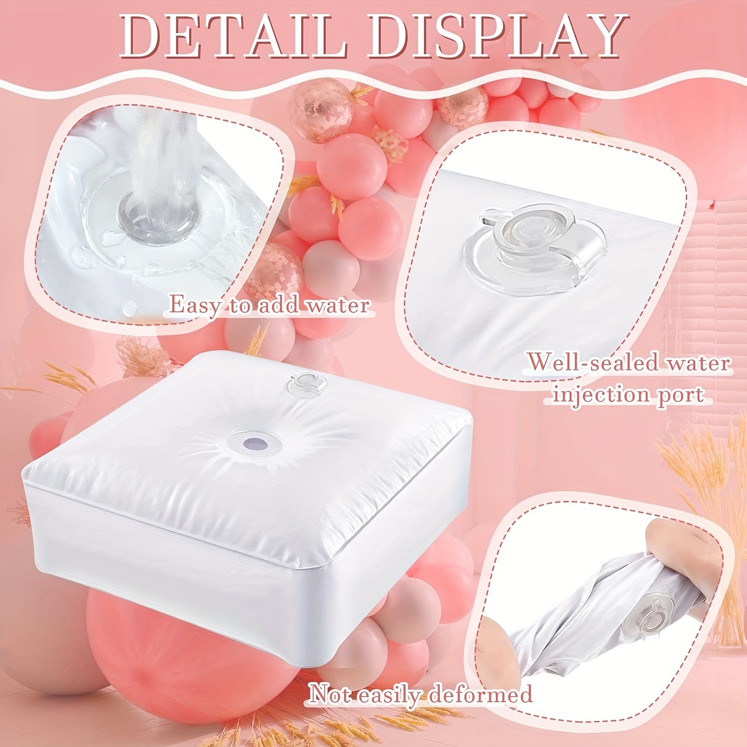 2 Pack Water Fillable Weight Bags For Balloon Arches & Columns - Heavy Duty Base For Party Decor Stands