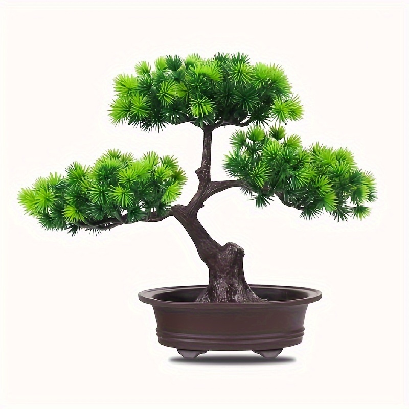 TEMU 1pc Artificial Simulation Potted Plant, Table Decor, Diy Decorative Bonsai