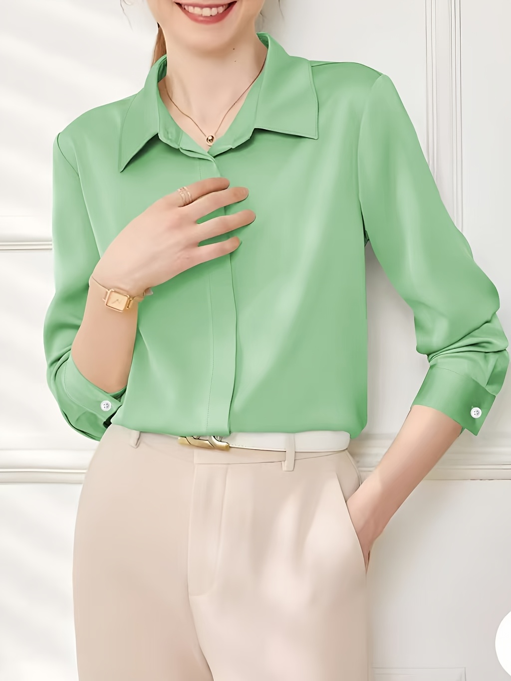 slim fit dress slacks Martina Polka Dot Tie Wrap Blouse