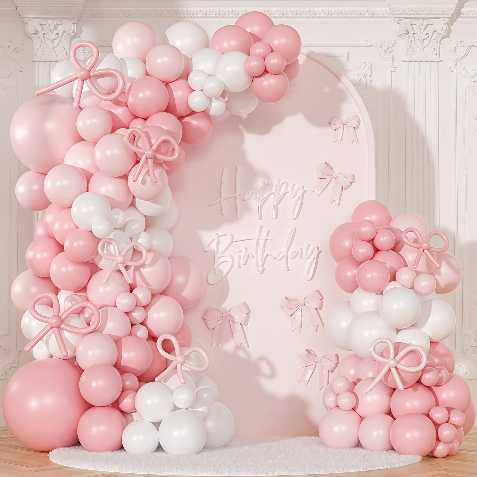 Pink Bow Birthday Banner Set - 3 Pack Party Decorations With Cards & Ribbon - View #9