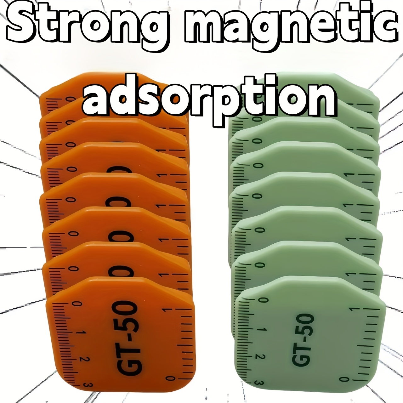2pcs sewing positioner with strong magnetic adsorption polygonal plastic anti roll edge stopper scale ruler light   multi function cloth gauge for sewing machines machine needle guide durable sewing accessory   sturdy construction home sewers