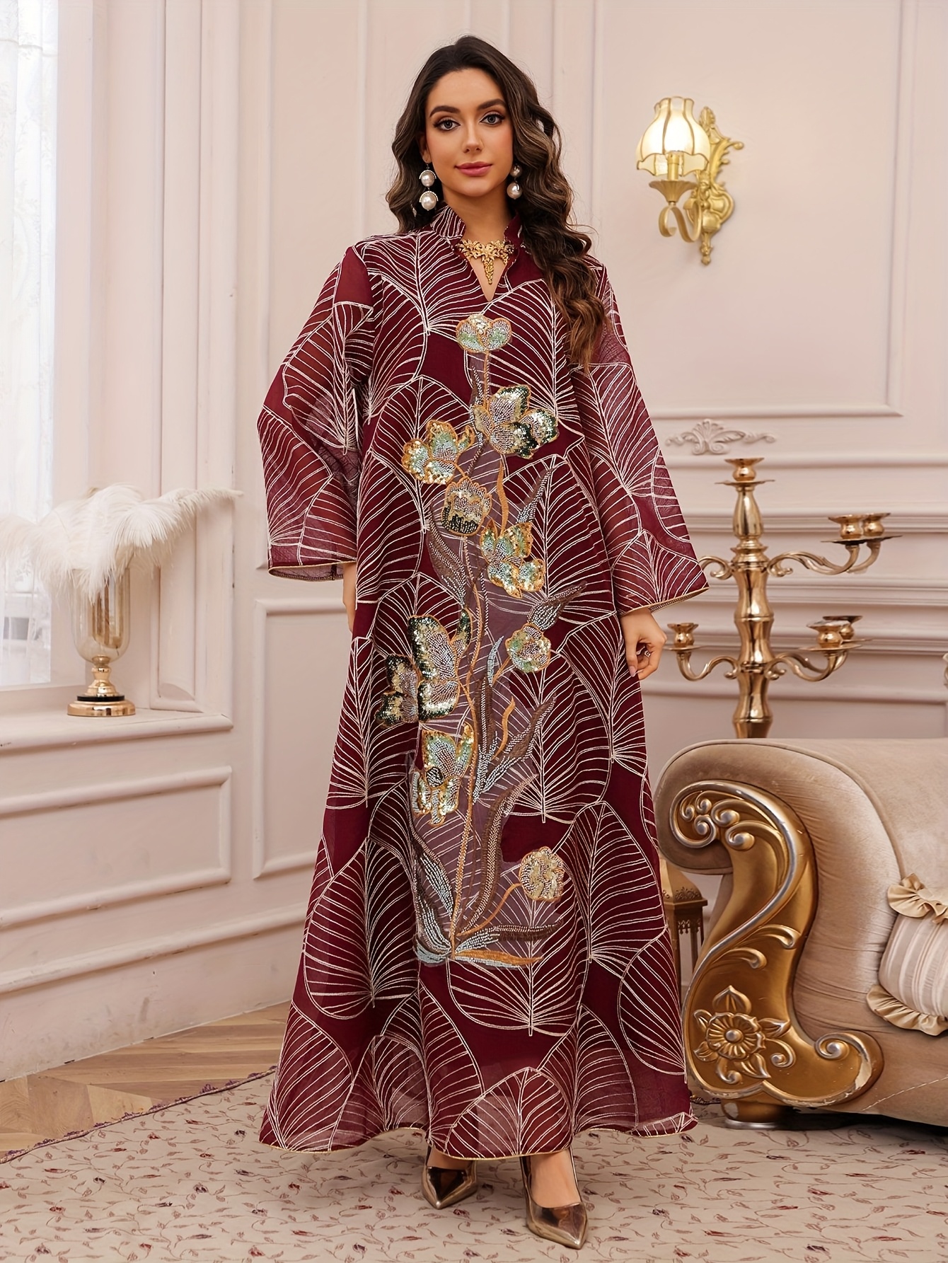 womens traditional middle eastern abaya dress long formal - Temu Cyprus