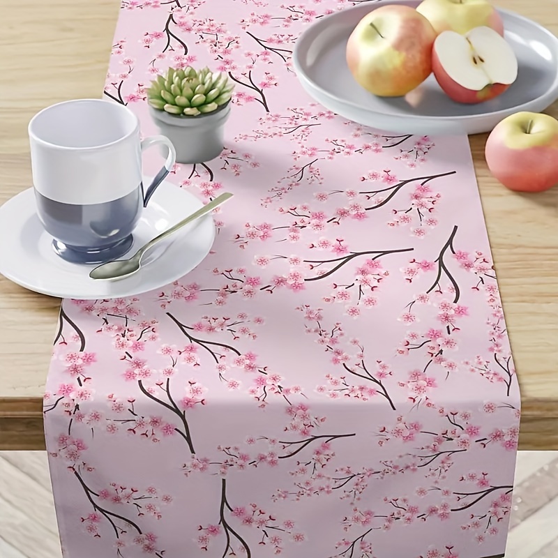

Cherry Pink Table Runner - Polyester, Dining & Outdoor Decor | Ideal For Family & Parties