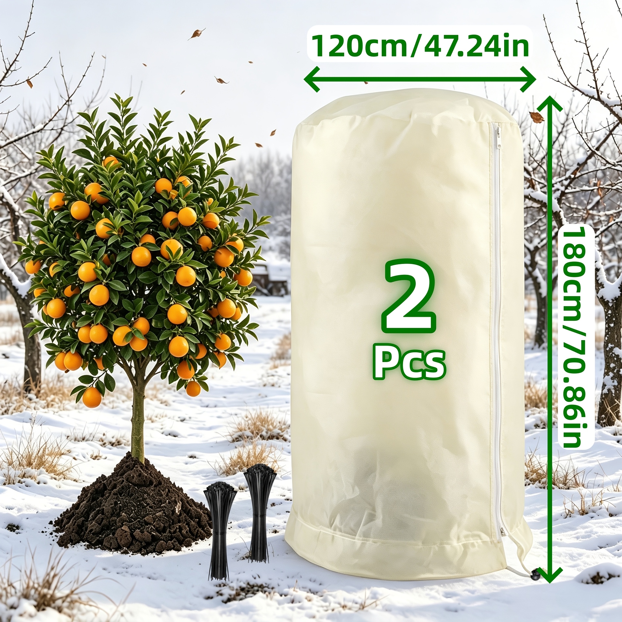 TEMU [Ensemble de 2 pièces] Couverture de protection contre la gelée pour plantes extra large, épaisse et renforcée, protection contre extérieur,