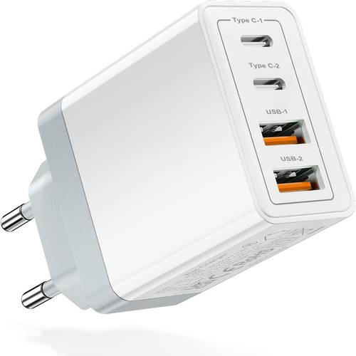 adaptador de energia 4- usb a+c | carregador de parede multiporta 2a+2c para tomadas domésticas | hub de fonte de energia universal | compatível com iphone, galaxy, tablets | acessório para melhorias domésticas ( / /laranja)