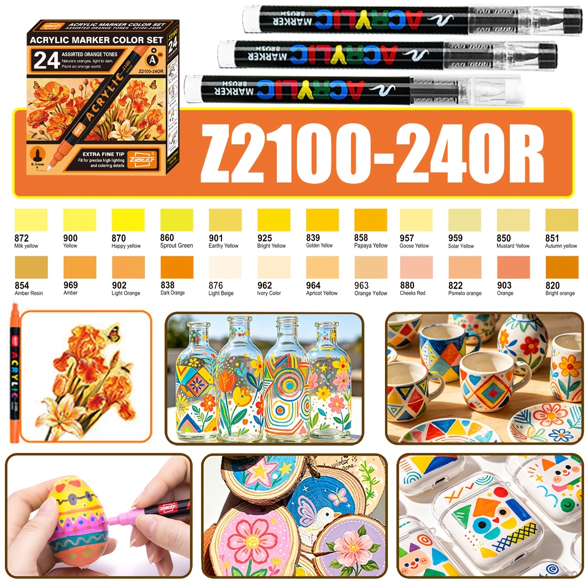 GUANGNA 27-Piece Acrylic Mark Pen Set