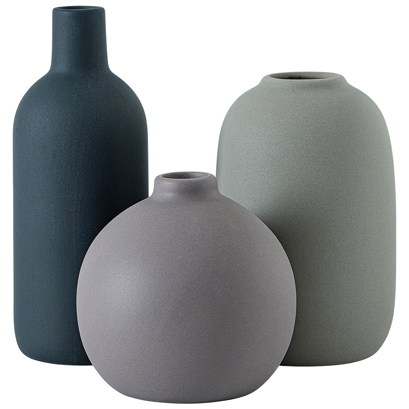 Morandi Style Ceramic Vase With Dried Flowers, A Sophisticated Decorative Piece For The Desktop, A Set Of Containers For Study Decor