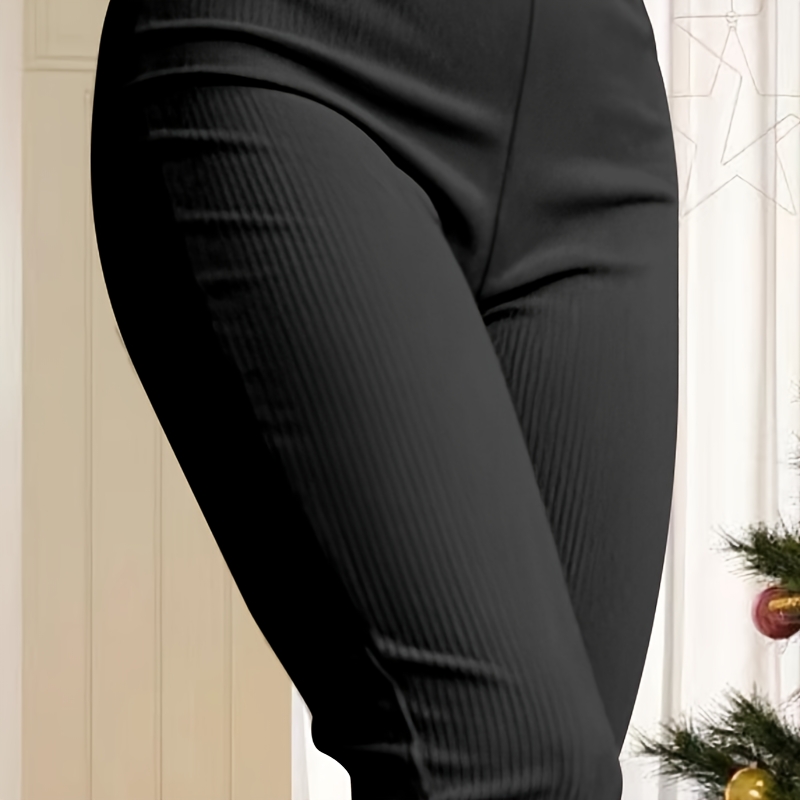 

2-pack Women's High Waist Flare Leg Pants, Casual Knit Polyester Spandex , Stretchy Slim Fit Yoga Trousers, Solid Color Long Length - 96% Polyester, 4% Spandex, 200g/m²