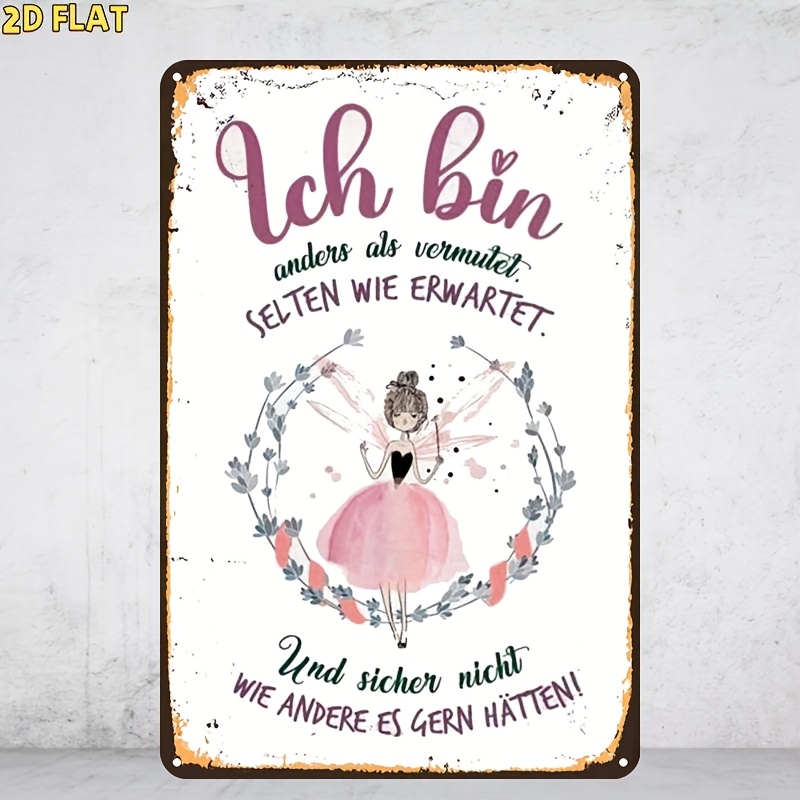 E-shop 2D Flach, ., Vintage-inspiriertes, Feen-Motivations-Holzschild. Vorgebohrte, dekorative Holzplakette, für Innenbereich, Gartendekoration oder