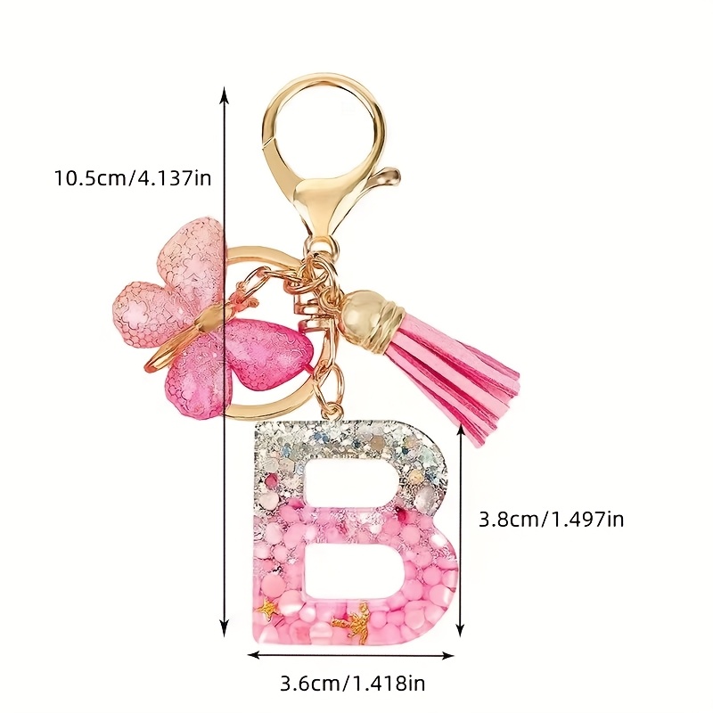 letter keychain sold on Temu United States