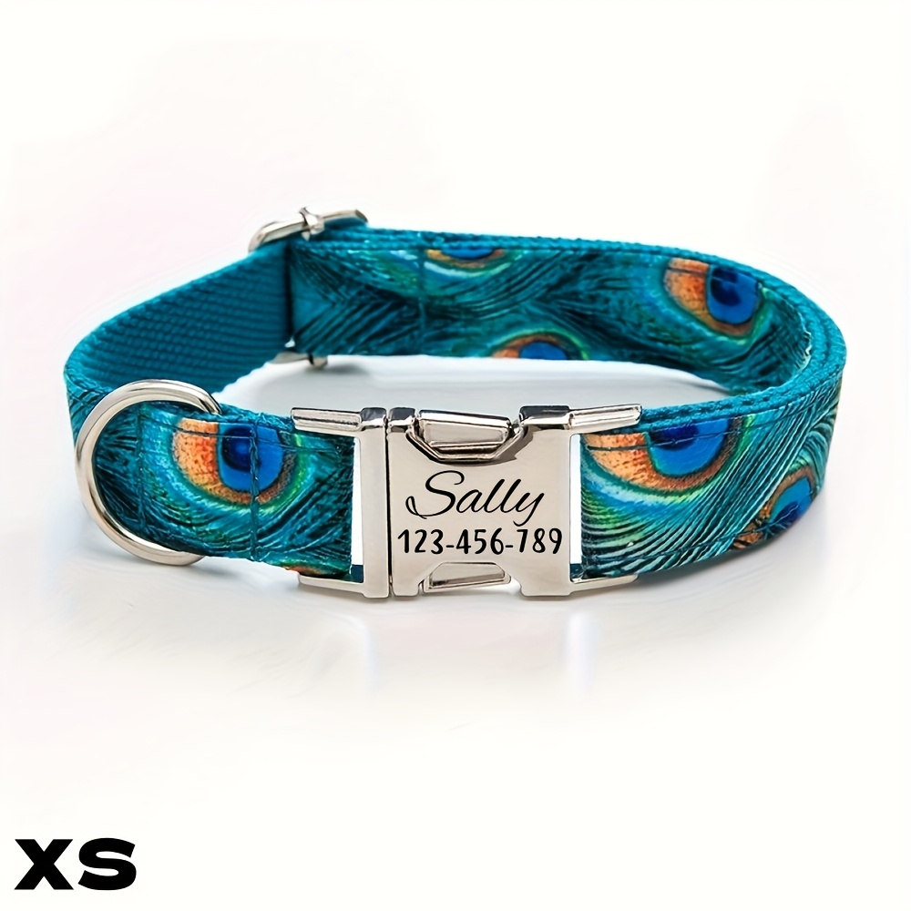 TEMU 1pc Personalized Dog Collar, Custom Engraving With Phone Number Id Tag For Small Medium Large Breeds