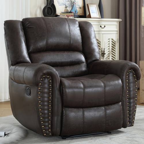 faux leather recliner chair classic and traditional manual recliner chair with comfortable and back single sofa for living room