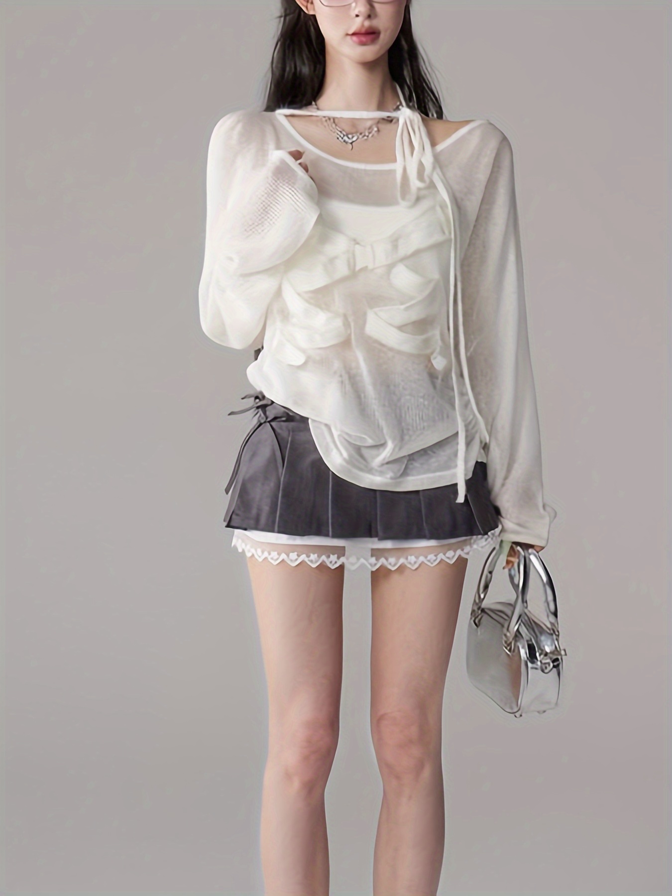 Women's White Comfort Semi Sheer Casual Shirt