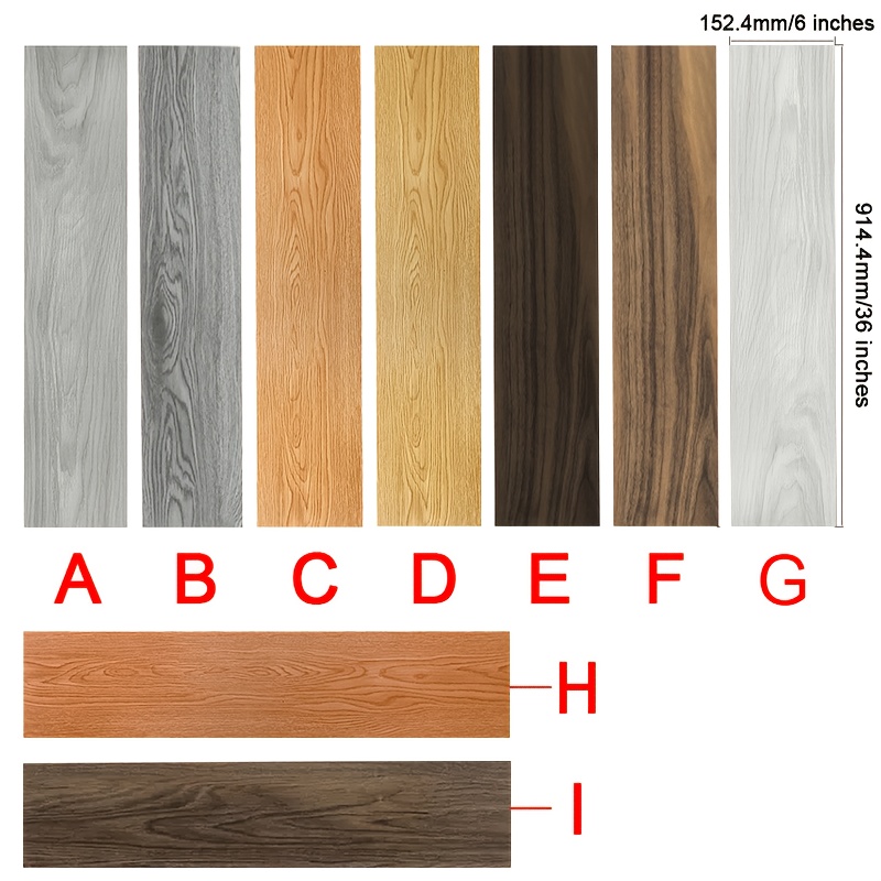 36-Pack/5m² Self-Adhesive Wood Effect PVC Vinyl Floor Tiles