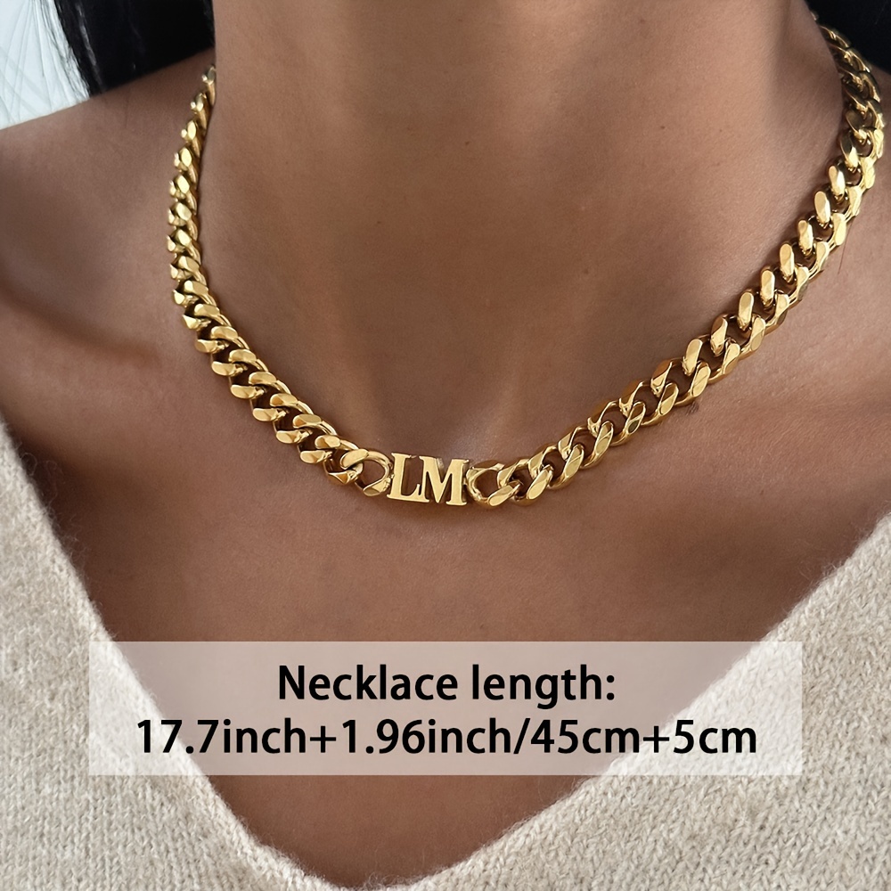 Custom 18k Cuban Chain with Personalized Name Women's Jewelry