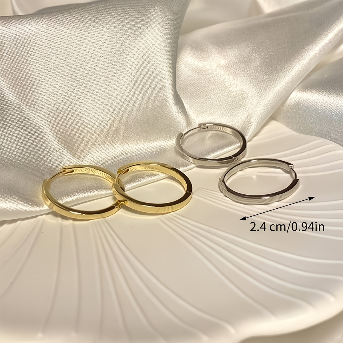 2pcs Vintage Copper Hoop Earrings Set Nickel Plating Ear Buckle