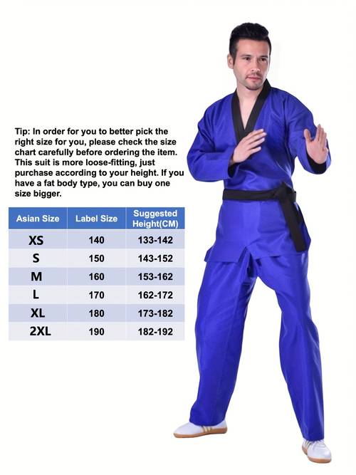 blue mens and womens karate uniform taekwondo uniform brazilian judo gi athletic fitness judo training athletic wear
