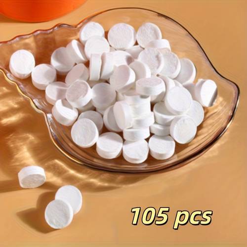 1 bag 105pcs of large capacity compressed facial wipes portable disposable towels suitable for use in gardens and outdoors as disposable wet wipes for portable use suitable for outdoor hiking camping and traveling