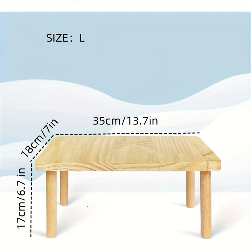 Ozeau Natural Wood Hamster Stand Platform, Sturdy Wooden Standing Board With Pillars For Mice & Rats, Small Animal Cage Perch For Chinchilla & Parrots, Safe Habitat Toy For Small Pets